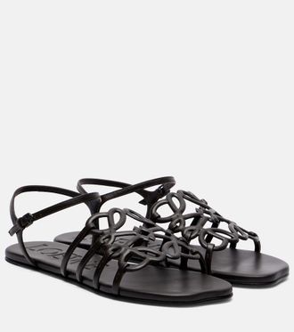 Loewe Paulas Ibiza Petal Anagram leather sandals
