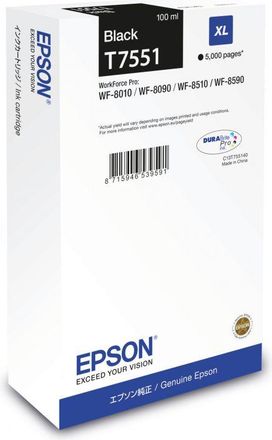 Epson Cartucho Epson T7551 Xl Negro Wf Pro Wf-8010 Wf-8090 Wf-8510 Wf-8590