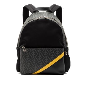Fendi Black Yellow Pvc Nylon Leather Backpack (Pre-Owned)