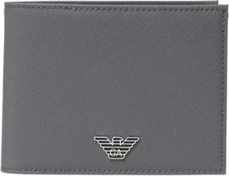 Emporio Armani Portemonnee - Heren - Accessoires - Grijs - Maat: ONE Size Leer