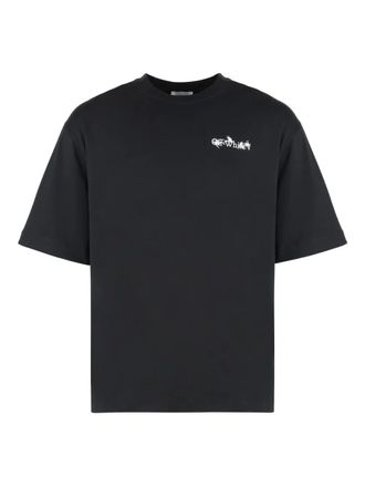 Off-white floral-print crew-neck T-shirt - men - Cotton - L - Black