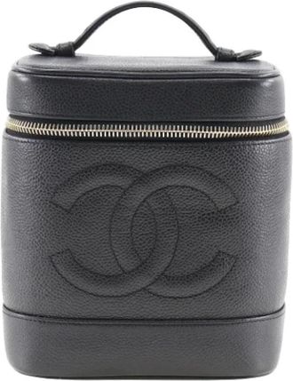 Chanel Tweedehands leren handtassen - Dames - Vintage Handtas - Zwart - ONE Size - Leer - Vintage