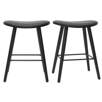 Miliboo Miliboo - Set De 2 Taburetes De Cocina De Dise&ntilde;o Negro 65 Cm Meadow