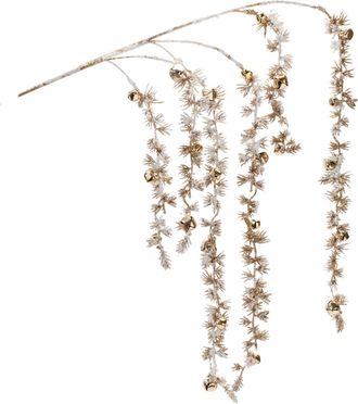 Melrose International Snowy Hanging Pine Bell Branch (Set of 2) - Gold, White