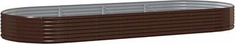 vidaXL Jardinera Arriate Acero Galvanizado Marr&oacute;n 373x140x36cm Vidaxl