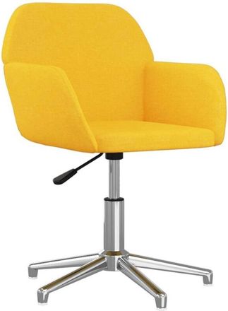 vidaXL Vidaxl - Silla de oficina giratoria de tela amarillo claro