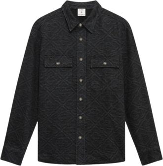 Casablanca Laser Monogram Denim Shirt - Heren - Zomerjassen - Zwart - M - Denim - Jassen