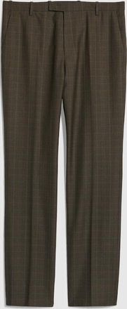 Gucci Prince Of Wales Wool Pants With Embroidery, Size 48, Black