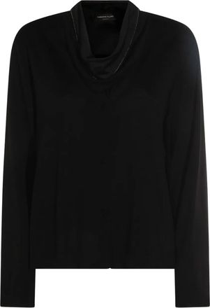 Fabiana Filippi Top con scollo drappeggiato - Nero