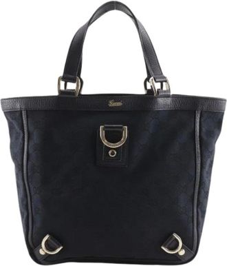 Gucci Pre-owned Tote Bags, female, Black, Size: ONE SIZE Pre-owned Abbey GG Canvas Handbag