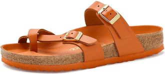 Birkenstock Mayari - Dressy Leather Womens Dress Sandals Amalfi Kurkuma : EU 38 (US Womens 7-7.5) Regular