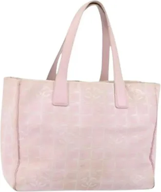 Chanel Pre-owned Tote Bags, female, Pink, Size: ONE SIZE Pre-owned Nylon Tote Bag