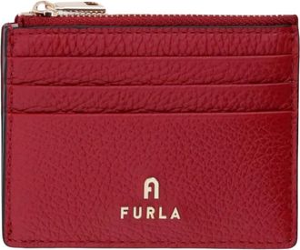 Furla Camelia S kaarthouder - Dames - Accessoires - Rood - Maat: ONE Size Leer