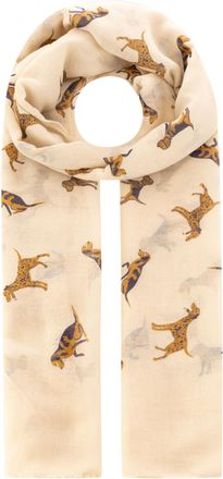 Zwillingsherz Schal ZWILLINGSHERZ Hund, Damen, beige, Web, Obermaterial: 100% Polyester, Modet&uuml;cher Schal, Hundemotiv, leichtes Material
