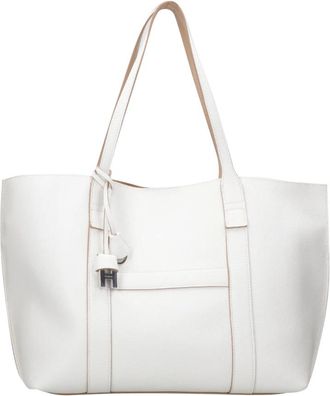 Hogan Script Shopping Bag - Dames - Shoppers - Wit - ONE Size - Leer - Tassen