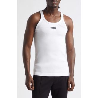 Dolce & Gabbana Logo Patch Tank in W0800 Bianco Ottico at Nordstrom, Size 54