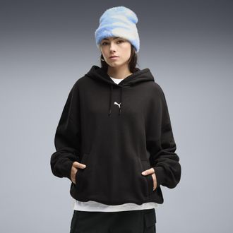Puma Felpa con cappuccio oversize Essentials da donna, Abbigliamento, Nero, XL