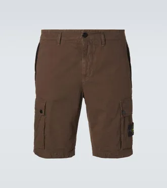 Stone Island Compass cotton canvas cargo shorts