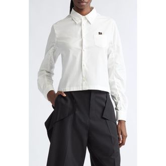 Undercover Boxy Crop Cotton Button-Up Shirt in Off White at Nordstrom, Size 1
