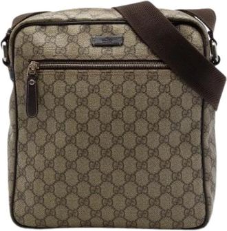Gucci Pre-owned Canvas Crossbody Bag - unisex - Vintage Schoudertas - Beige - ONE Size - Vintage