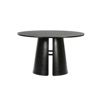 Teulat Mesa redonda de 4 plazas en madera negra &oslash;137 h75 cm