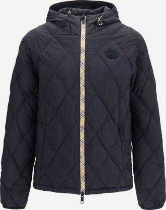 Burberry Doversgreen nylon Down Jacket with Check stitching Male S