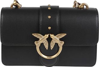 Pinko Love One Mini Bag - Dames - Schoudertassen - Zwart - ONE Size - Katoen - Tassen