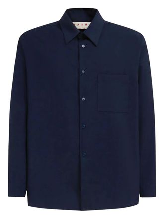 Marni long-sleeve wool shirt - Blue