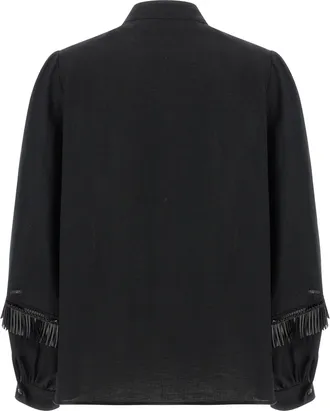 Kiton Womens Black Linen Blouse