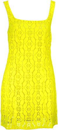 Desigual Womens Lace Dress Neon Yellow Mini - Size X-Large