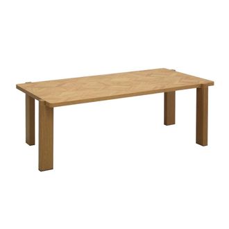 Sweeek Mesa de centro vintage rectangular decorada con efecto de madera en
