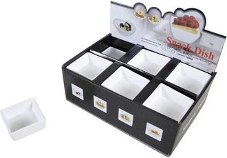 Trade Shop Trade Shop - Set 18 Pz Piatto Ciotole Quadrate Antipasti In Porcellana Aperitivo Snack 151679