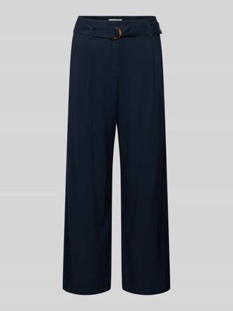 Christian Berg Culotte aus Viskose mit G&uuml;rtel in Dunkelblau, Gr&ouml;&szlig;e 34