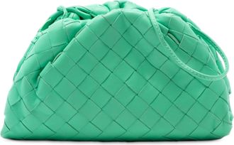 Bottega Veneta Pre-owned Womens Nappa Intrecciato The Mini Pouch Crossbody - Turquoise Leather - One Size