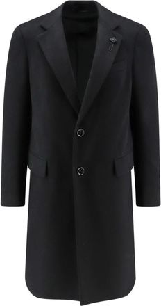Lardini Cappotto Monopetto in Cashmere - - Coats - Uomo - Nero - 2XL