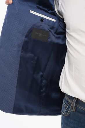 Corneliani CODE Blazer Monopetto In Lana Vergine Ricamato Corneliani