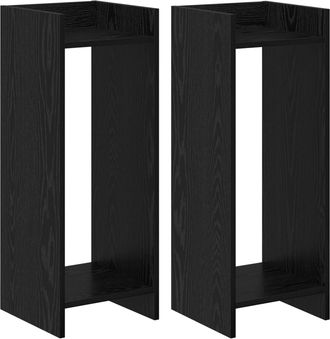 vidaXL Soporte De Plantas 2 Uds. Roble Negro 30 X 30 X 80 Cm Vidaxl