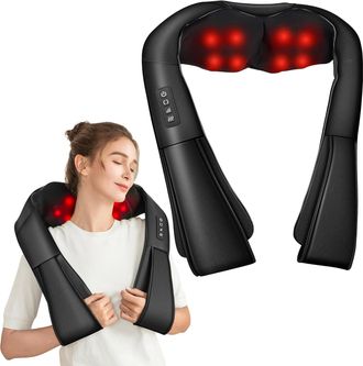 OEM Masajeador De Espalda Y Cuello, Masajeador T&eacute;rmico 3d Para Cuello, Masajeador De Espalda Para Aliviar El Dolor Muscular, Cuero Sint&eacute;tico, Regalo Para 