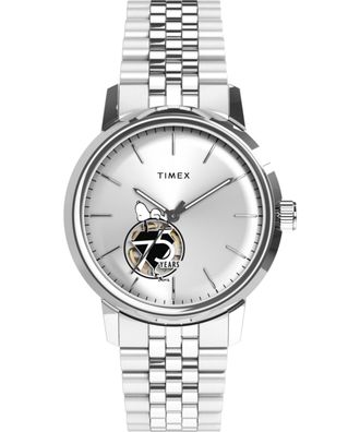 Timex Peanuts Marlin Heren Horloge Zilverkleurig TW2Y45000