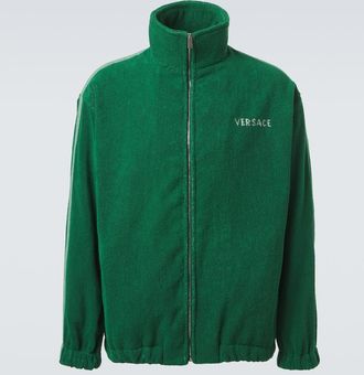 Versace Sudadera Medusa en rizo de algod&oacute;n con cremallera