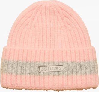 Joules Womens Joules POPLEY STRIPE Womens Beanie Pink/Grey - Multi