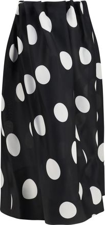 Khaite Womens Riley Skirt Large Dot Black Silk