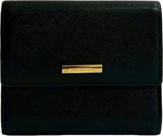 Burberry Black Leather Wallet (Tri-Fold) (Pre-Owned)