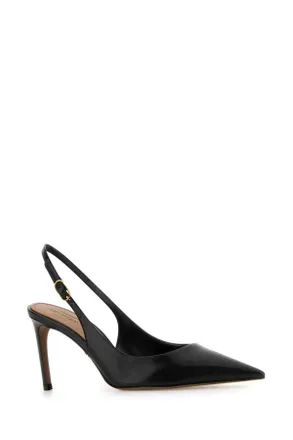 Dolce & Gabbana Womens Black Leather Devotion 75 Pumps Nero Scarpe Con Tacco