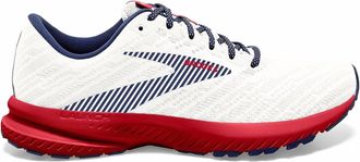 Brooks Womens Launch 7 Running Shoes In White/blue/red
