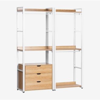 Sklum Armadio Modulare Aperto a 2 Pezzi con Cassetti in Acciaio e Legno Ariaster SKLUM