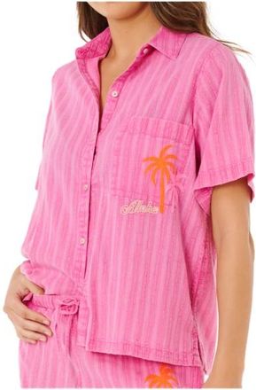 Rip Curl Hotel Malibu Embroid Shirt Bluse f&uuml;r Damen | rosa