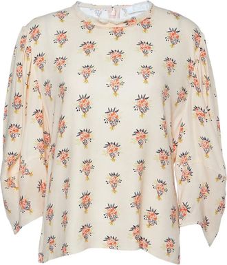 Chlo&eacute; Blouse met pofmouwen en bloemenprint - Roze