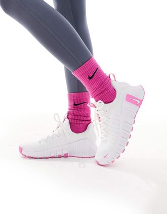 Nike Free Metcon 6 - Sneakers bianche e rosa-Bianco