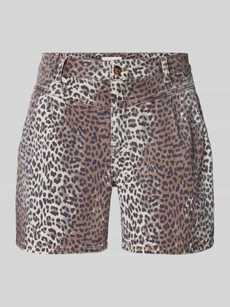 Rich & Royal Relaxed Fit Jeansshorts mit Bundfalten in Beige, Gr&ouml;&szlig;e 28
